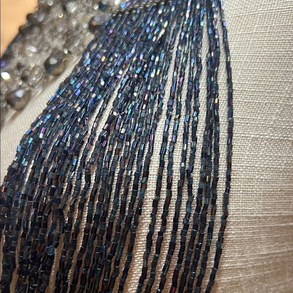 Silver, Blue, Grey Iridescent Statement Necklaces - Picture 7 of 8